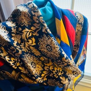 Sonia Rykiel Silk Scarf. Colorful. 35”.